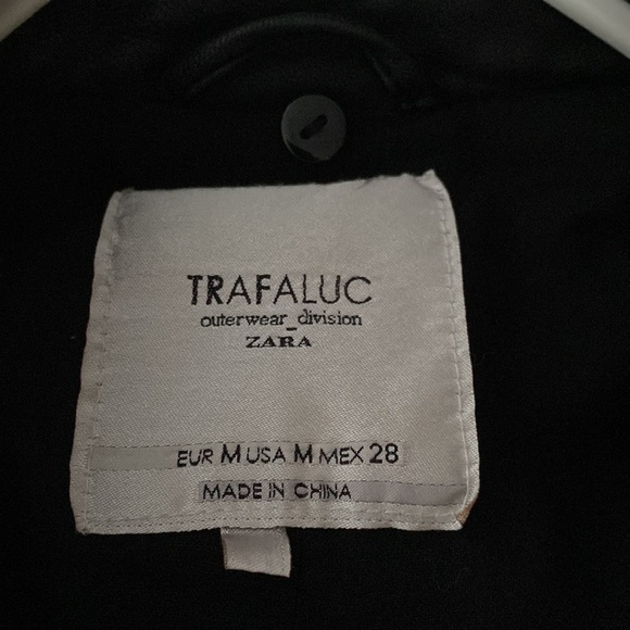 Zara Faux Leather Jacket with Removable Faux Fur Collar in size Medium - Picture 9 of 12